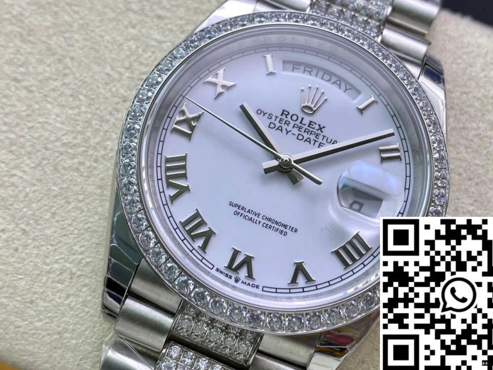 Bezel Diamond-Set Rolex M128349RBR-0026 EW Date Day Factory 0831